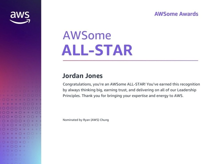 AWSome All-Star Award - Jordan Jones