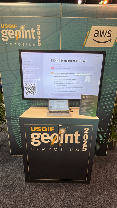GEOINT Symposium Assistant chatbot display