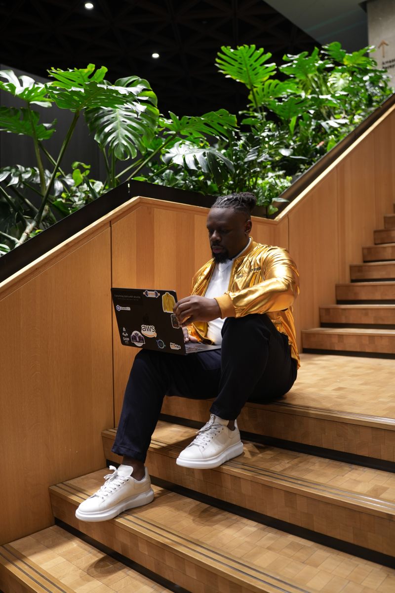 Jordan Jones wearing the AWS Golden Jacket